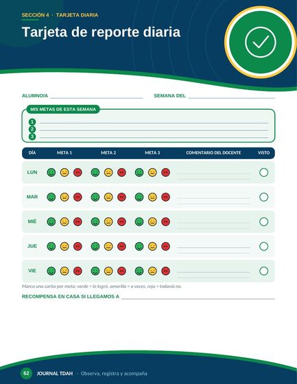 Tarjeta de reporte diaria